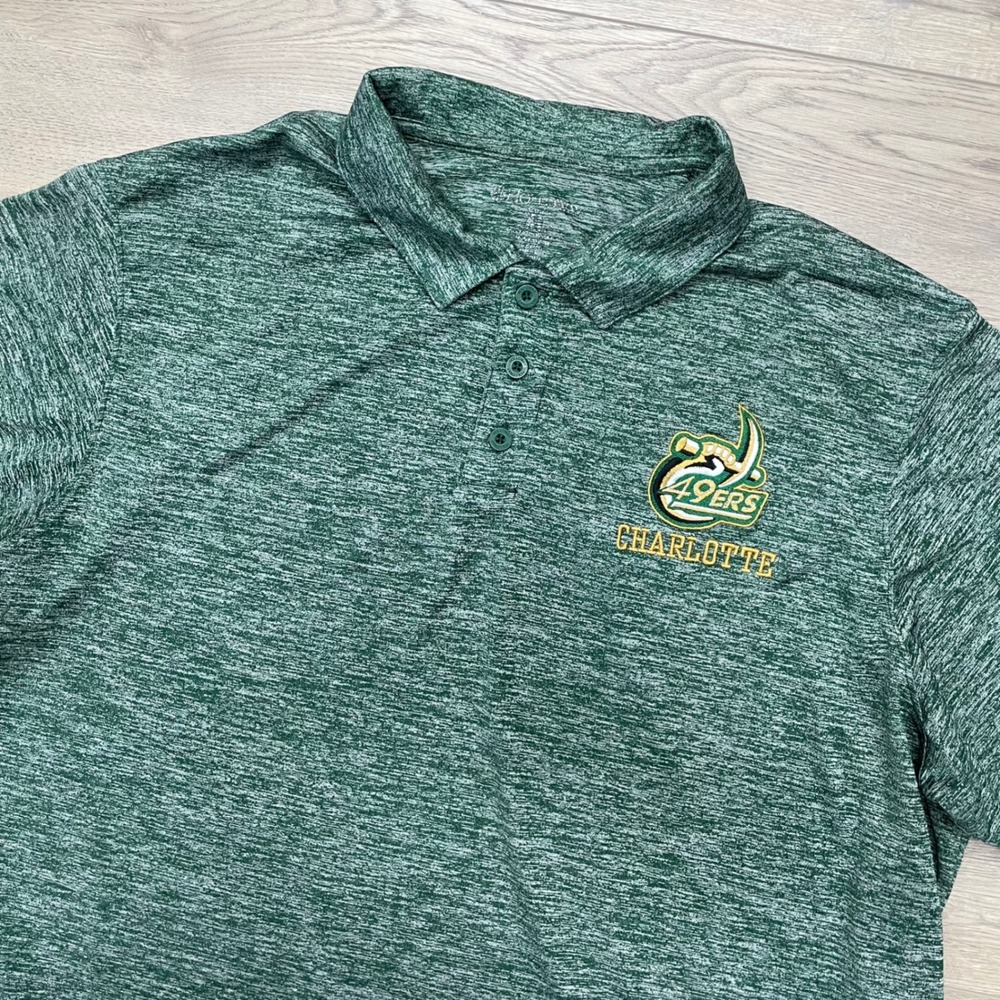 Holloway Polo Shirt Mens XL Green Charlotte 49ers NCAA Short Sleeve Sportswear